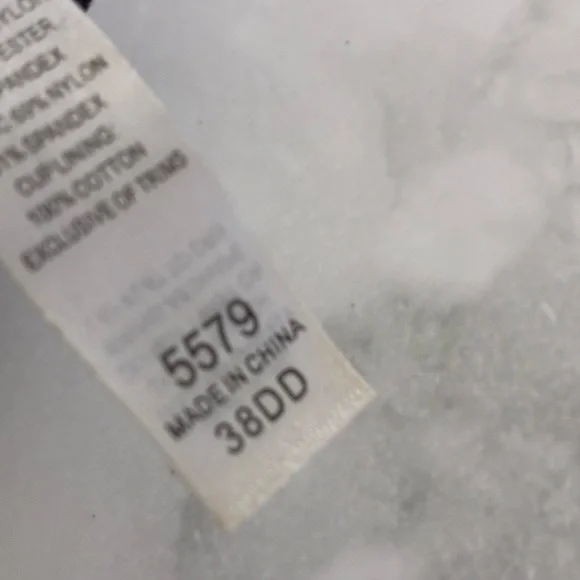 FELINA Size 38DD Underwire Black Bra with Floral Embroidery - Picture 7 of 8